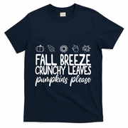 Fall Breeze Crunchy Leaves Pumpkins Please T-Shirt - Navy