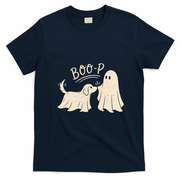Funny Boop Dog Ghost Halloween Cute Boo T-Shirt - Navy Blue