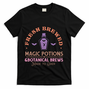 Fresh Brewed Halloween Witch Sign Witchy Mystical Magical Cute Gift T-Shirt - Black