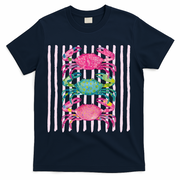 Funny Crab Beach Vibes Nautical Summer Vacation Gift T-Shirt - Navy