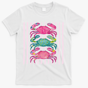 Funny Crab Beach Vibes Nautical Summer Vacation Gift T-Shirt - White