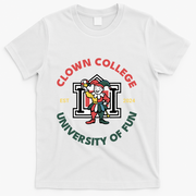 Funny Circus Clown College T-Shirt - White