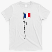 French Culture Classic France Signature Flag T-Shirt - White