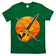 Funny Cute Fall Violin Violinist Autumn Thanksgiving String Player T-Shirt - Green