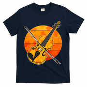 Funny Cute Fall Violin Violinist Autumn Thanksgiving String Player T-Shirt - Navy