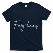 Forty-licious Cute Fortieth 40th Birthday Party Theme T-Shirt - Navy