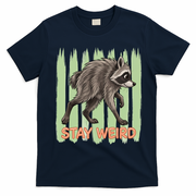 Funny Cute Jimothy The Raccoon Stay Weird T-Shirt - Navy Blue