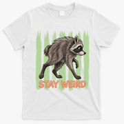 Funny Cute Jimothy The Raccoon Stay Weird T-Shirt - White