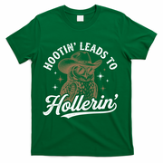 Funny Cowboy Owl Hootin Leads To Hollerin T-Shirt - Green