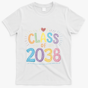 Funny Class Of 2038 Grow With Me First Day Of School T-Shirt - White