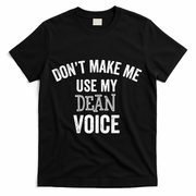 Funny Dean College University Department Promotion T-Shirt - Black