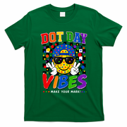 Funny Dot Day Vibes Smile Face Polka Dot T-Shirt - Irish Green