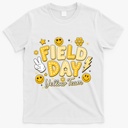 Field Day Yellow Team School Game Competiion T-Shirt - White