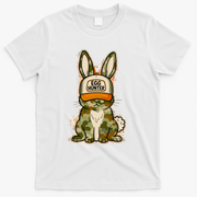 Funny Easter Egg Hunter Camouflage Bunny Rabbit T-Shirt - White