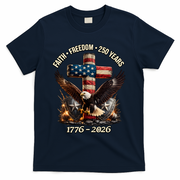 Faith Freedom 250 Years 1776-2026 250th American Anniversary T-Shirt - Navy