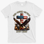Faith Freedom 250 Years 1776-2026 250th American Anniversary T-Shirt - White