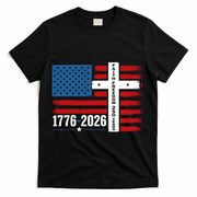 Faith Freedom 250 Years 1776-2026 USA American Flag Cross T-Shirt - Black