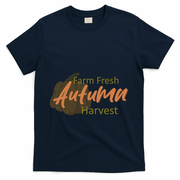 Farm Fresh Autumn Harvest Theme T-Shirt - Navy