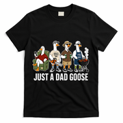 Funny Father's Day Just A Dad Goose T-Shirt - Black