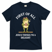Funny Frog First Of All Jesus Thinks I'm A Delight T-Shirt - Navy