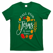 Fall For Jesus He Never Leaves Pumpkin Thanksgiving T-Shirt - Irish Green