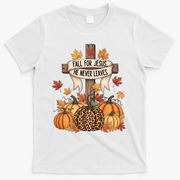 Fall For Jesus Thanksgiving Autumn T-Shirt - White