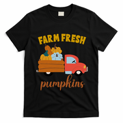 Farm Fresh Pumpkins Fall Vintage Truck T-Shirt - Black