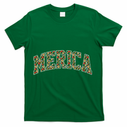 Fast Food Pattern Merica T-Shirt - Green