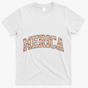 Fast Food Pattern Merica T-Shirt - White