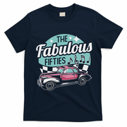 Fabulous Fifties Rockabilly Classic Car Psychobilly Rocker T-Shirt - Navy Blue