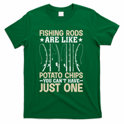 Funny Fishing Rods Fisherman Gift T-Shirt - Green