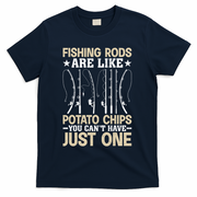 Funny Fishing Rods Fisherman Gift T-Shirt - Navy