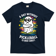 Funny Ghost A Day Without Pickleball Is Boo Sheet T-Shirt - Navy Blue