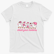 Funny Goose Breast Cancer Ducks Check Your Honkers T-Shirt - White