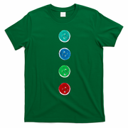 Four Groovy Buttons Blue Cat Funny Halloween Custom T-Shirt - Irish Green