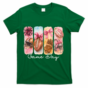 Football Game Day Fall Vibes Cute Autumn T-Shirt - Green