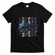 Fourth Grade Floral Print Fun Back To School Vintage Retro T-Shirt - Black