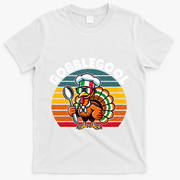 Funny Gobblegool Italian Gobble Turkey Day Fall Thanksgiving T-Shirt - White