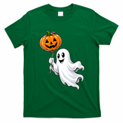 Flying Ghost Pumpkin Jack O Lantern Balloon Funny Cute Halloween T-Shirt - Irish Green