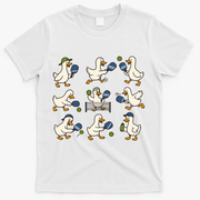 Funny Goose Pickleball Cute Gift T-Shirt - White