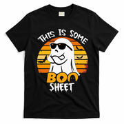 Funny Ghost This Is Some Boo Sheet horror Halloween Costume T-Shirt - Black
