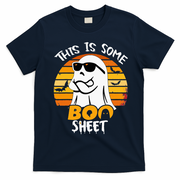 Funny Ghost This Is Some Boo Sheet horror Halloween Costume T-Shirt - Navy Blue