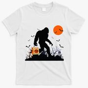 Funny Halloween Bigfoot Trick or Treating Bigfoot T-Shirt - White