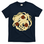 Funny Halloween Costume Food Spaghetti Meatballs Simple Safe T-Shirt - Navy Blue