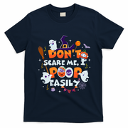 Funny Halloween Dont Scare Me I Poop Easily T-Shirt - Navy Blue
