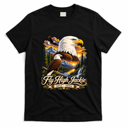 Fly High Jackie And Shadow Bald Eagle 2012-2026 RIP T-Shirt - Black