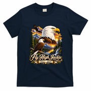 Fly High Jackie And Shadow Bald Eagle 2012-2026 RIP T-Shirt - Navy Blue