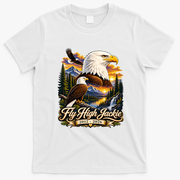Fly High Jackie And Shadow Bald Eagle 2012-2026 RIP T-Shirt - White