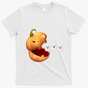 Funny Halloween Pumpkin Eating Ghost T-Shirt - White