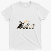 Funny Halloween Raccoons In Costumes Moon T-Shirt - White